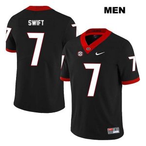 Men's Georgia Bulldogs NCAA #7 D'Andre Swift Nike Stitched Black Legend Authentic College Football Jersey DKO8854IN